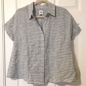 Cabi Hacienda Striped Linen Button Down Shirt